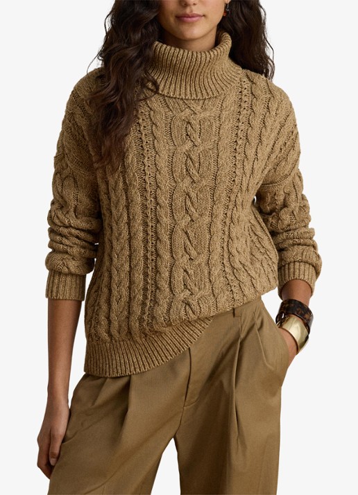 Ralph Lauren Kabelgebreide trui met col