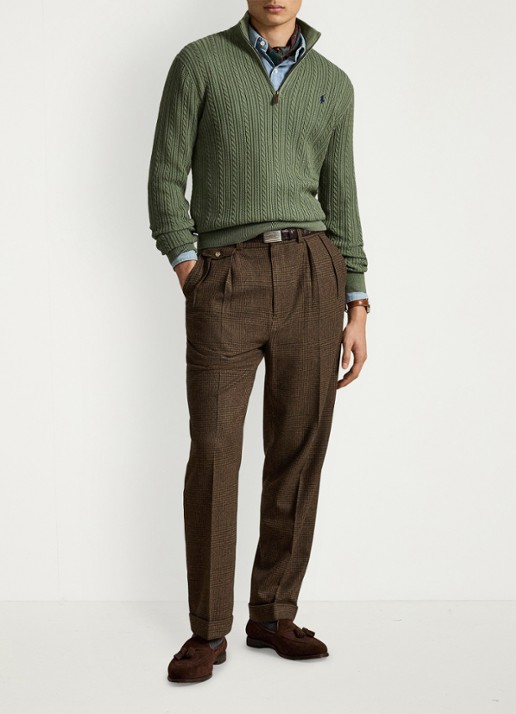 Ralph Lauren Kabelgebreide trui met halve rits
