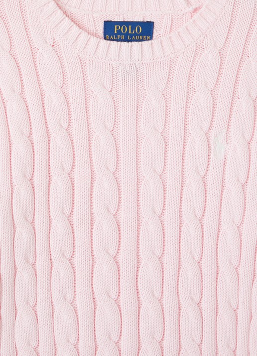 Ralph Lauren Kabelgebreide trui met logoborduring - detail 3 roze
