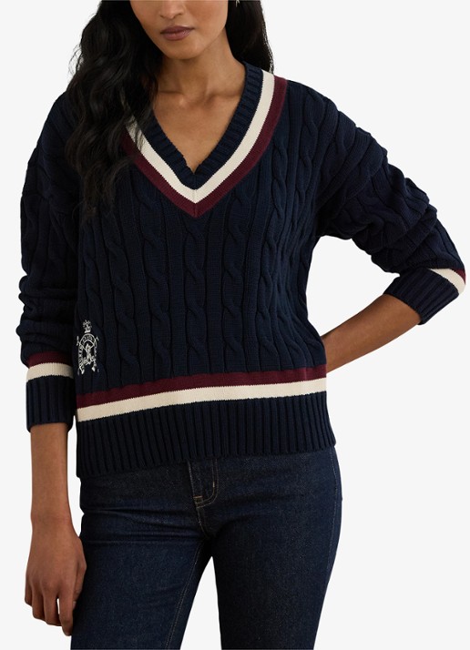 Ralph Lauren Kabelgebreide trui met logoborduring