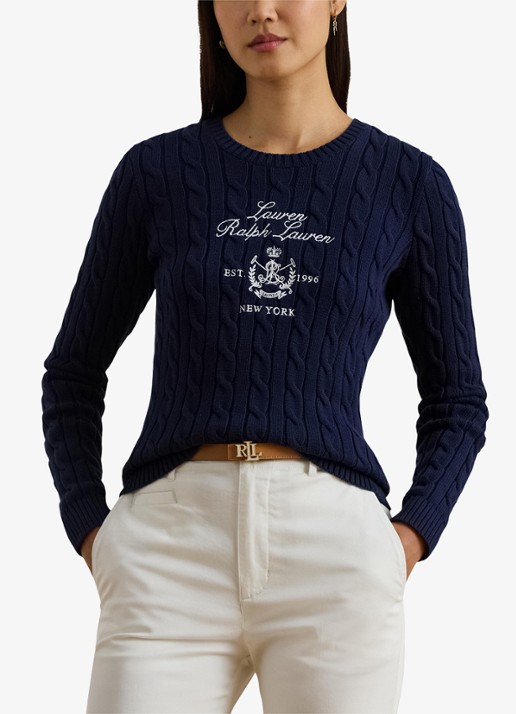 Ralph Lauren Kabelgebreide trui met logoborduring
