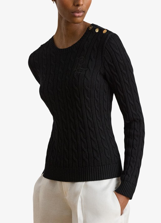 Ralph Lauren Kabelgebreide trui met logoborduring