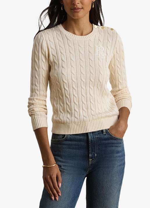 Ralph Lauren Kabelgebreide trui met logoborduring