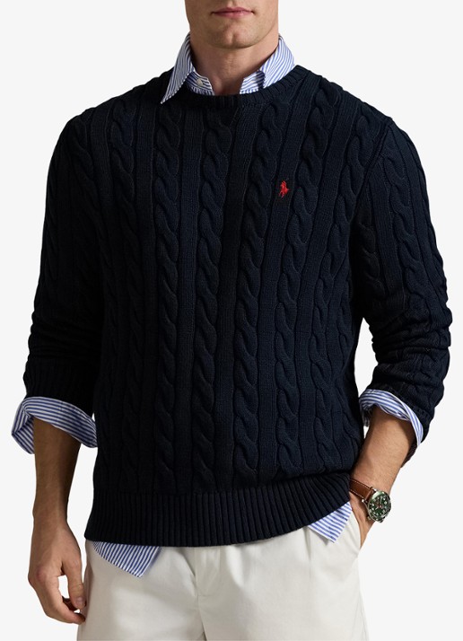 Ralph Lauren Kabelgebreide trui met logoborduring