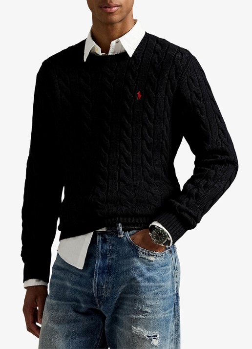 Ralph Lauren Kabelgebreide trui met logoborduring