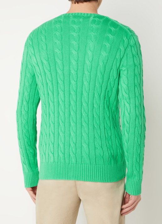 Ralph Lauren Kabelgebreide trui met logoborduring - achterkant 3 classic kelly-2yzd