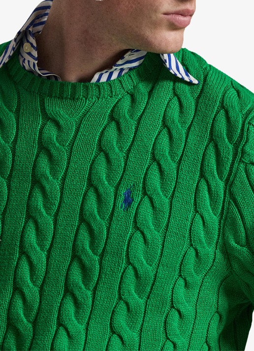 Ralph Lauren Kabelgebreide trui met logoborduring - detail 5 billard-48n8