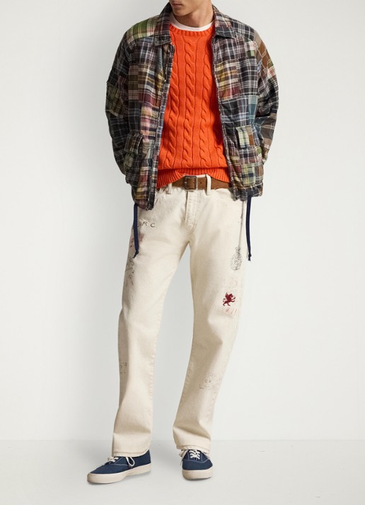 Ralph Lauren Kabelgebreide trui met logoborduring - detail 4 sailing orange-36ph
