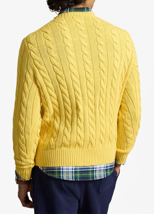 Ralph Lauren Kabelgebreide trui met logoborduring - achterkant collegiate yellow-3jz4