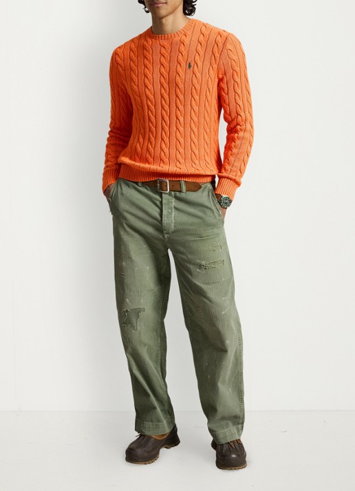 Ralph Lauren Kabelgebreide trui met logoborduring - detail 3 orange jasper heather-zxs8