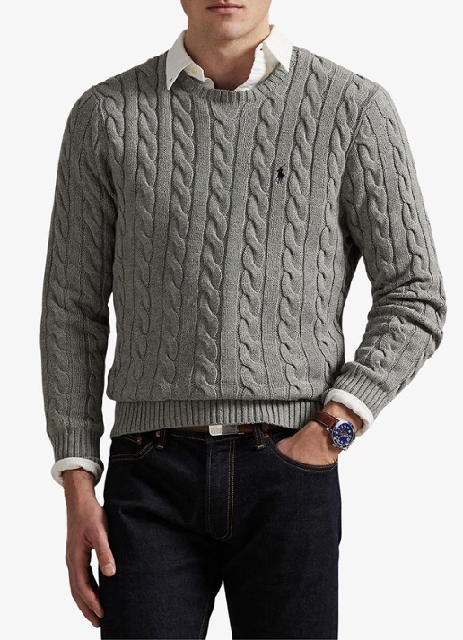 Ralph Lauren Kabelgebreide trui met logoborduring