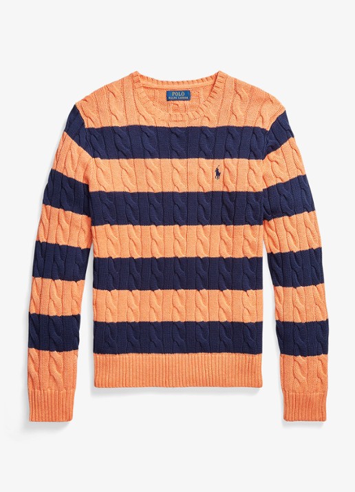 Ralph Lauren Kabelgebreide trui met streepprint