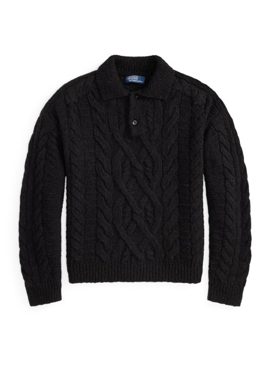 Ralph Lauren Kabelgebreide trui van wol met polokraag