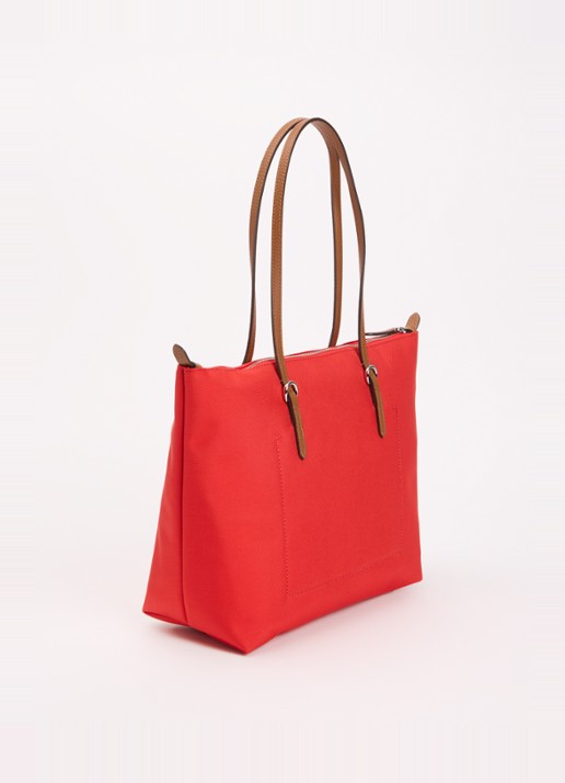Ralph Lauren Keaton schoudertas met logo - achterkant rood