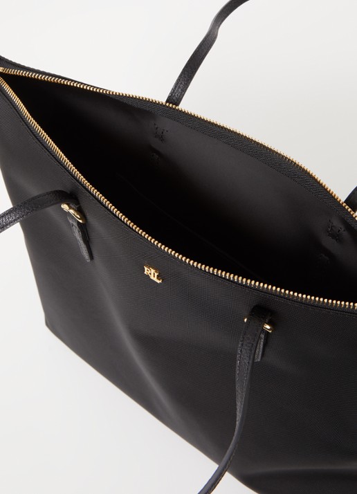 Ralph Lauren Keaton shopper van canvas met logo - detail 2 zwart