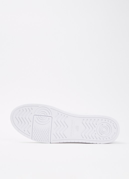 Ralph Lauren Kenmare sneaker van leer met details van suède - detail 3 wit