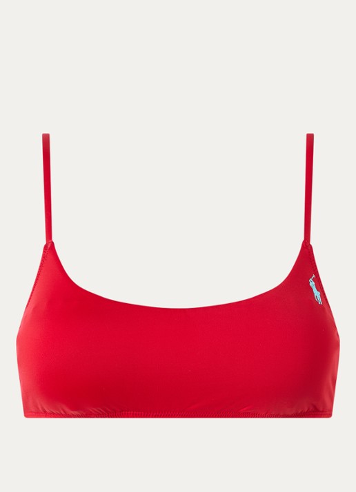 Ralph Lauren Kennedy bralette bikinitop met logo - voorkant 3 rood