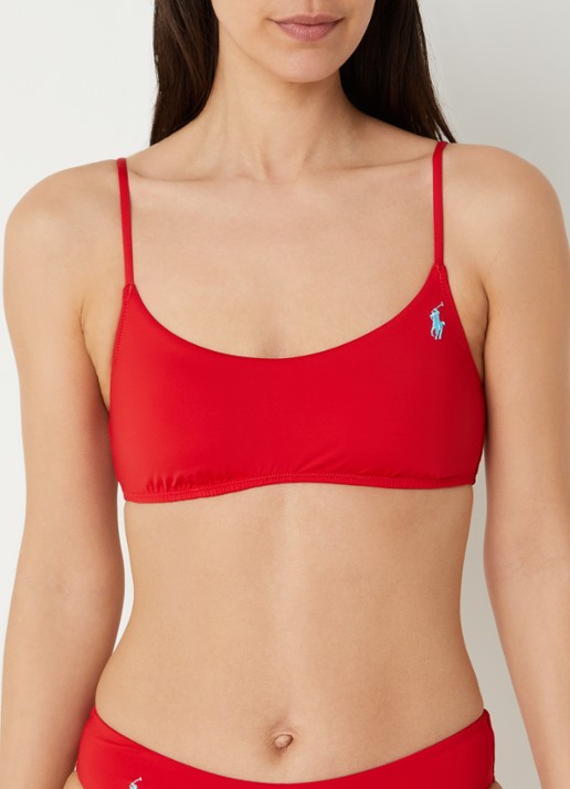 Ralph Lauren Kennedy bralette bikinitop met logo - voorkant 4 rood