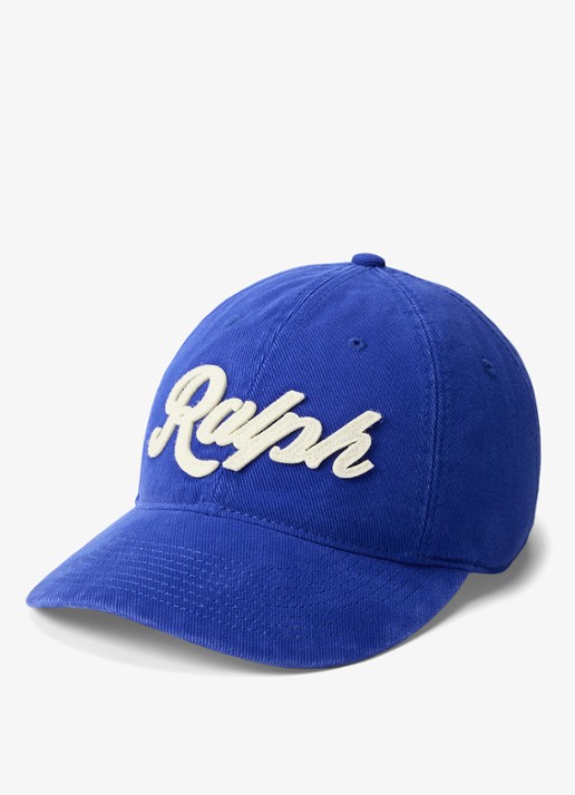 Ralph Lauren Keperstof baseballpet met Ralph-logo - voorkant classic azure / blauw