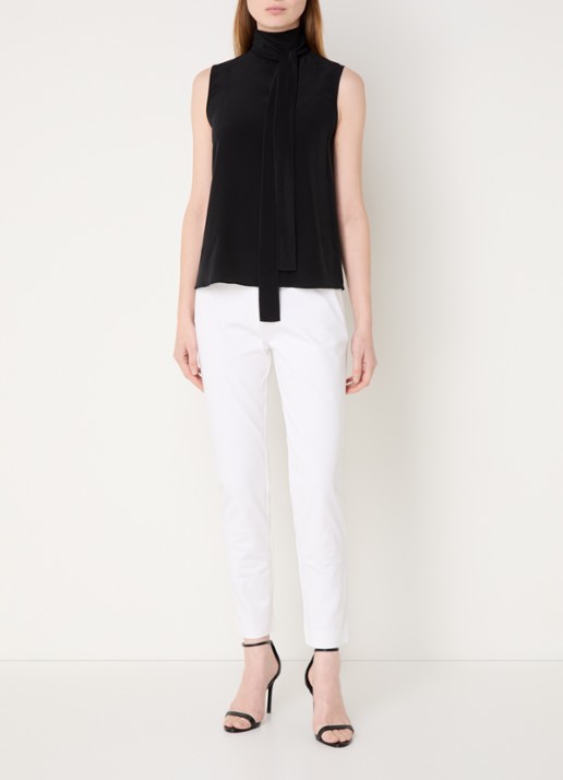 Ralph Lauren Keslina slim fit broek van stretch katoen - voorkant 3 white / wit