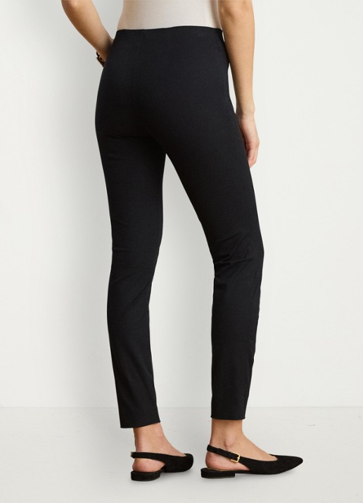 Ralph Lauren Keslina slim fit broek van stretch katoen - achterkant black wash / zwart