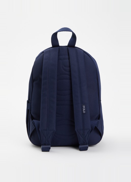 Ralph Lauren Kids rugzak met laptopvak en logo  - achterkant donkerblauw