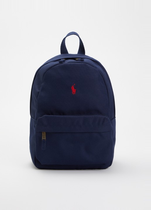 Ralph Lauren Kids rugzak met laptopvak en logo  - voorkant 2 donkerblauw