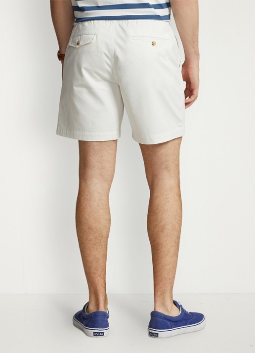 Ralph Lauren Korte broek van katoen met steekzakken  - achterkant deckwash white / wit
