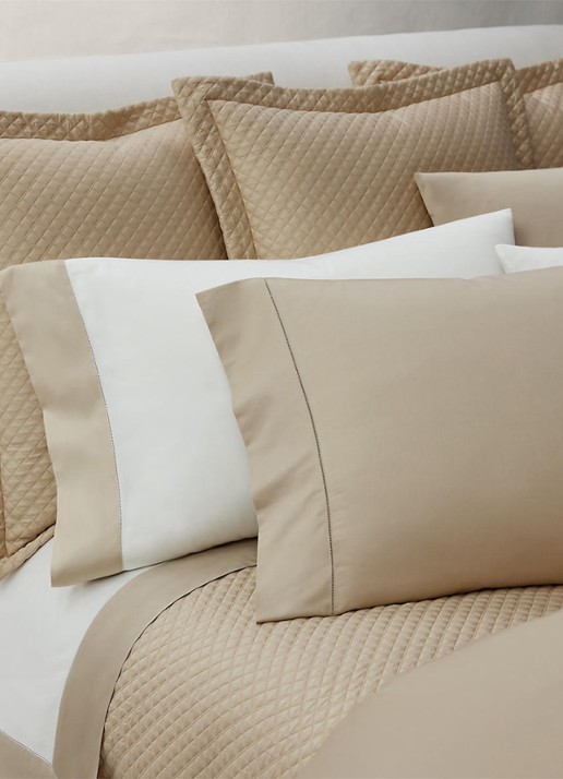 Ralph Lauren Kussensloop van katoensatijn 624TC in 2-pack - achterkant creme