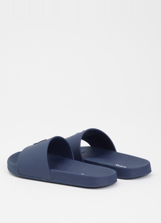 Ralph Lauren Lennon slipper met logo - achterkant donkerblauw