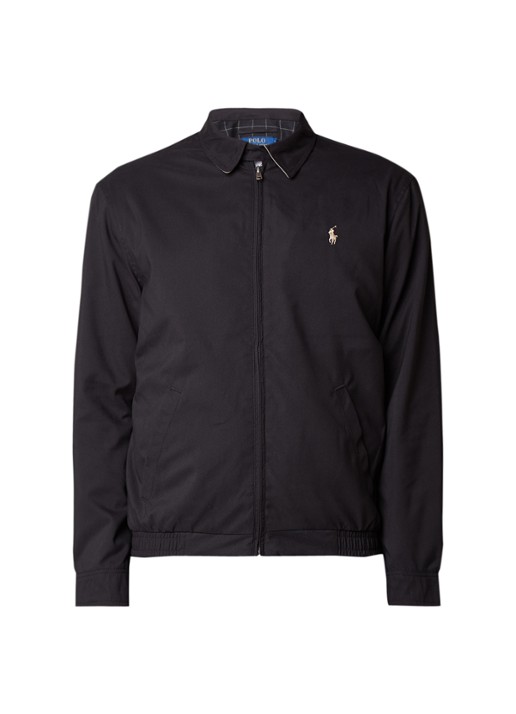 Ralph Lauren Lichtgewicht jack met elastische boord - voorkant zwart