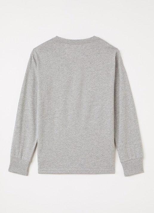 Ralph Lauren Longsleeve met logoborduring - voorkant 2 grijsmele