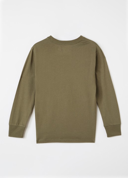 Ralph Lauren Longsleeve met logoborduring - voorkant 2 olijfgroen