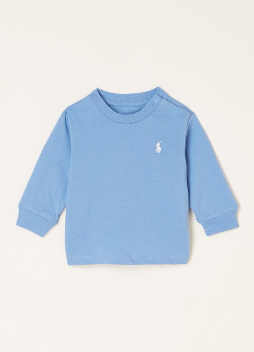 Ralph Lauren Longsleeve met logoborduring  - voorkant blauw