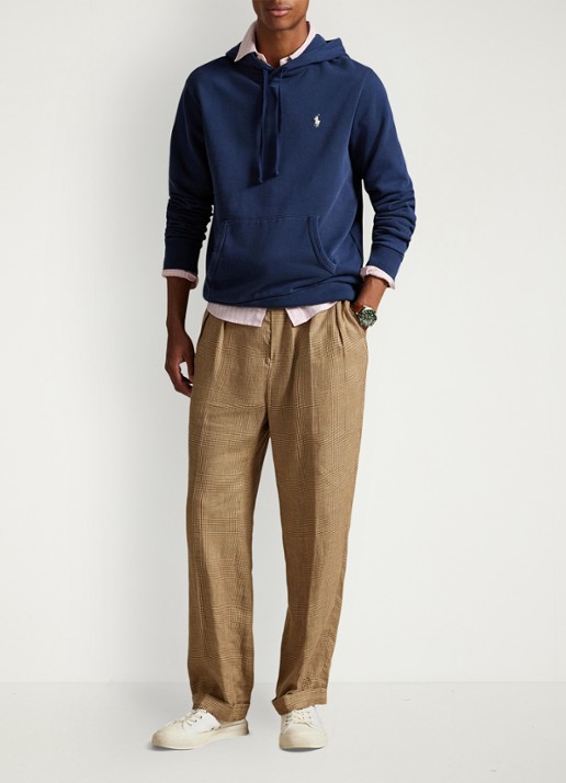 Ralph Lauren Loopback Fleece Hoodie - voorkant 5 cruise navy / blauw
