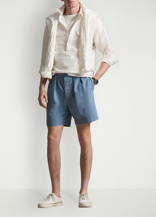 Ralph Lauren Loose fit korte broek met steekzakken - voorkant 5 les fades / staalblauw
