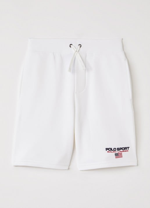 Ralph Lauren Loose fit korte joggingbroek met logo - voorkant wit