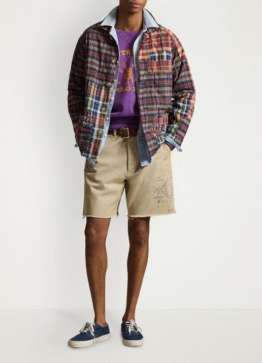 Ralph Lauren Loose fit korte spijkerbroek met gekleurde wassing en print