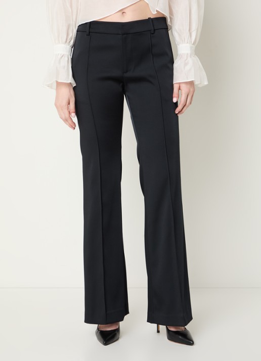 Ralph Lauren Low waist flared fit pantalon van satijn met siernaad