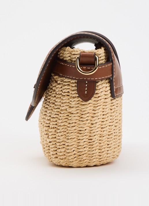 Ralph Lauren Lynden crossbodytas met leren details - detail 4 naturel