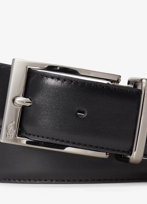 Ralph Lauren M BELTS - detail black/refined navy / zwart