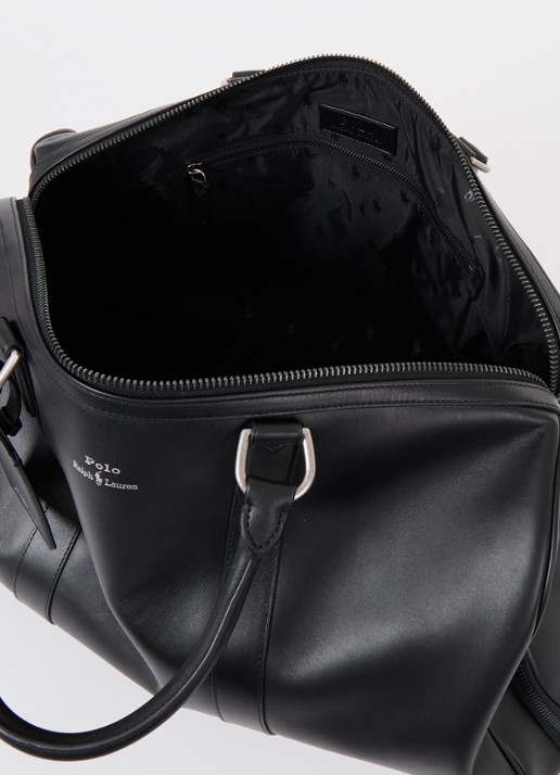 Ralph Lauren M weekendtas van leer - detail zwart