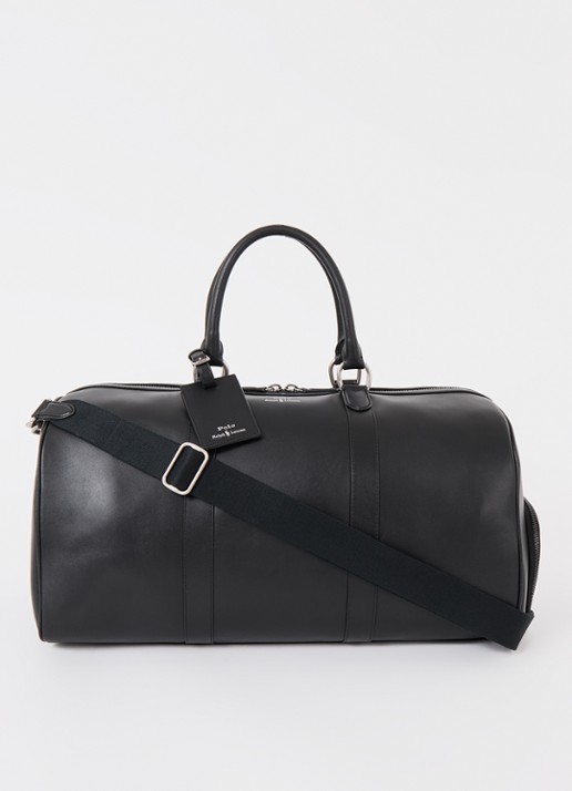 Ralph Lauren M weekendtas van leer - voorkant 2 zwart