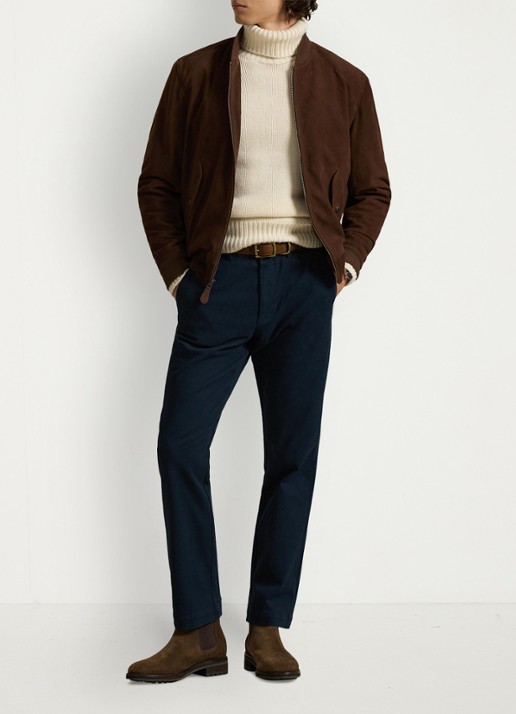 Ralph Lauren Manhasset straight fit chino met stretch - voorkant 5 aviator navy / donkerblauw