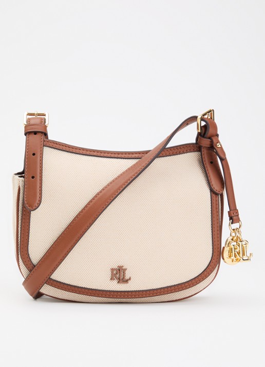 Ralph Lauren Marcy crossbody tas van canvas met details van leer