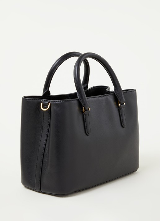 Ralph Lauren Marcy handtas van leer - achterkant 4 zwart
