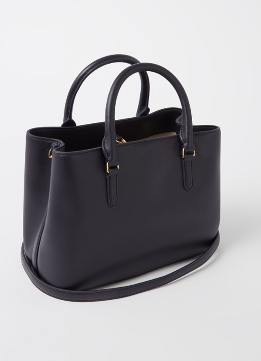 Ralph Lauren Marcy handtas van leer - achterkant 2 blauw