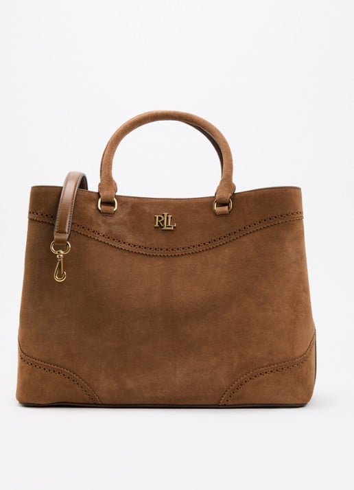 Ralph Lauren Marcy schoudertas van leer met afneembare schouderriem