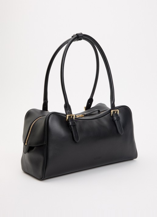 Ralph Lauren Marcy schoudertas van leer - achterkant 4 zwart