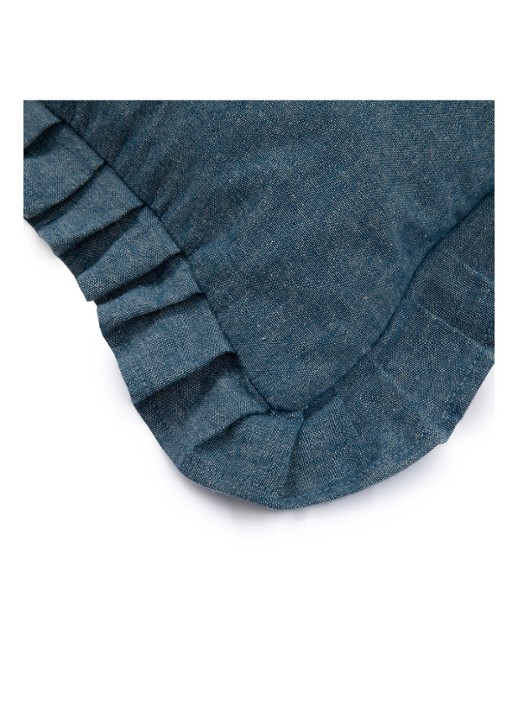Ralph Lauren Margaret sierkussen van katoen 45 x 45 cm - achterkant donkerblauw